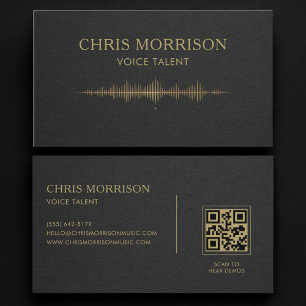Visite Carte de talent vocal Black Gold QR Code
