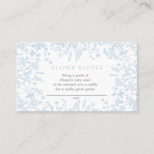 Visite Carte de tombola à couche florale Blue Chinoiserie