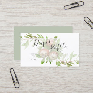 Visite carte de tombola de couches de pommes d'aquarelle