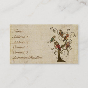 Visite Carte de visite/étiquettes minables d'arbre de
