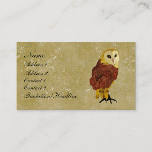 Visite Carte de visite/étiquettes rouges d'or de hibou