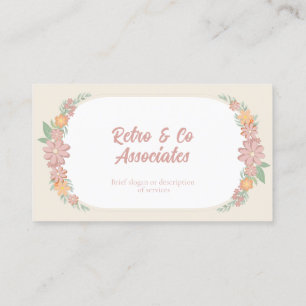 Visite Carte de visite, Fleurs Pastel Retro, pas de logo