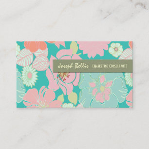 Visite Carte de visite, floral rétro