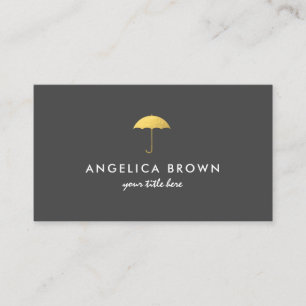 Visite Carte de visite-parapluie de Faux Gold Foil
