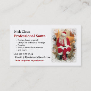 Visite Carte de visite: Père Noël professionnelle