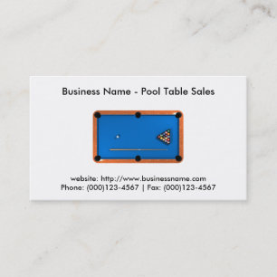 Visite Carte de visite: Ventes de table de pool