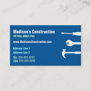 Visite Carte d'entreprise de construction