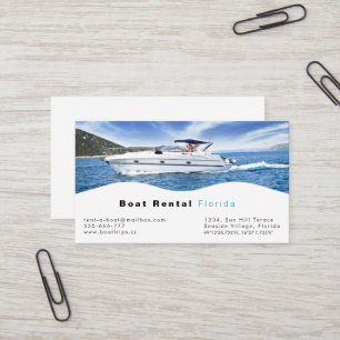 Visite Carte d'entreprise de location de bateau