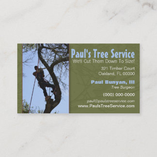 Visite Carte d'entreprise de services d'arbre