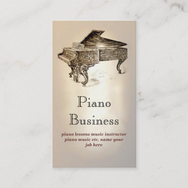 Visite carte d'industrie musicale de piano (Devant)