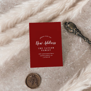 Visite Carte d'insertion de changement d'adresse en rouge