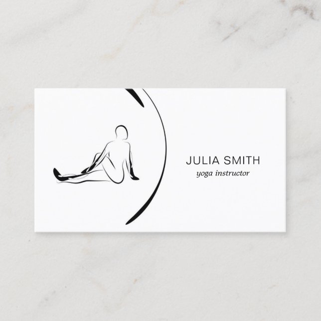 Visite Carte d'instructeur de yoga avec deux poses de yog (Devant)