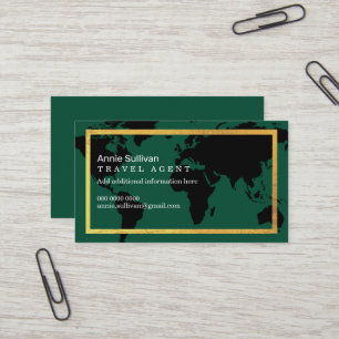 Visite Carte du monde verte pour agent de voyages interco