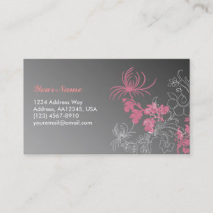 Visite Carte florale élégante de profil