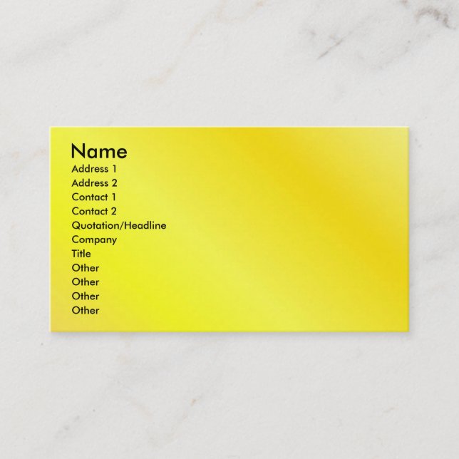 Visite Carte jaune de profil (Devant)