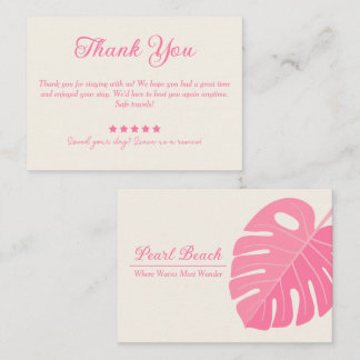 Visite Carte minime de location de feuilles roses