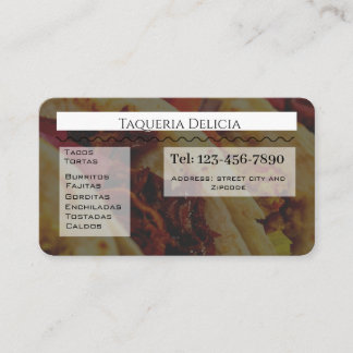 Visite carte modifiable de taqueria / restaurant