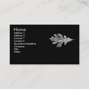 Visite Carte noire et blanche de feuille de chêne