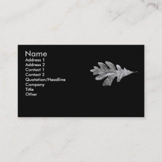 Visite Carte noire et blanche de feuille de chêne