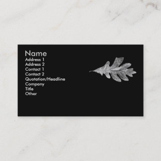 Visite Carte noire et blanche de feuille de chêne