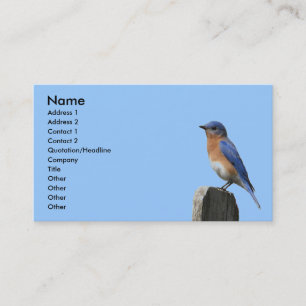 Visite Carte orientale de profil d'oiseau bleu