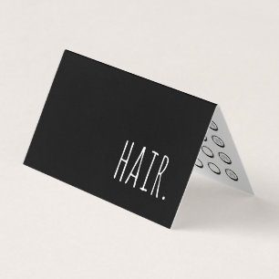 Visite carte perforée de fidélité pliée par cheveux