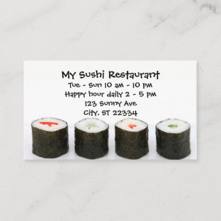 Visite Carte personnalisable de restauration de sushi