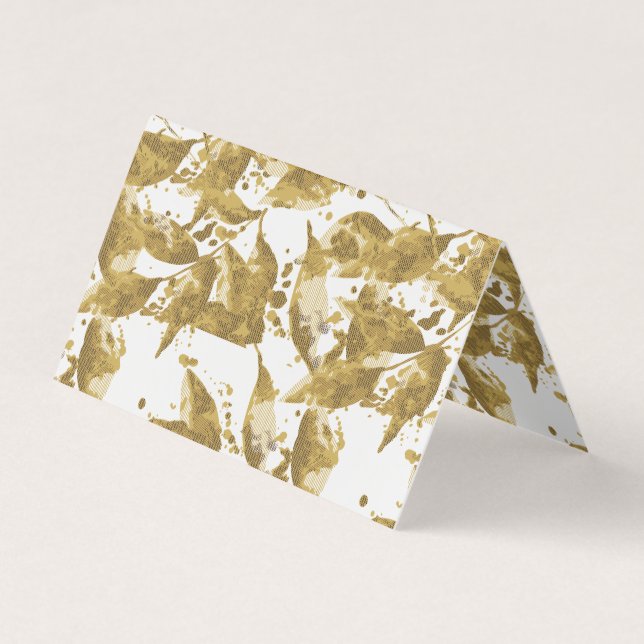 Visite Carte pliée en feuille d'or | Design artistique de (Devant)