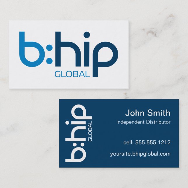 Visite Carte professionnelle de distributeur b:HIP bleue (Devant / Derrière)