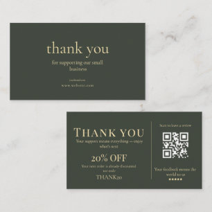 Visite Carte QR de remerciement avec réduction pour petit