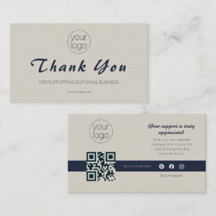 Visite Carte QR de remerciement pour logo de petite entre