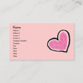 Visite Carte ROSE de profil de COEUR