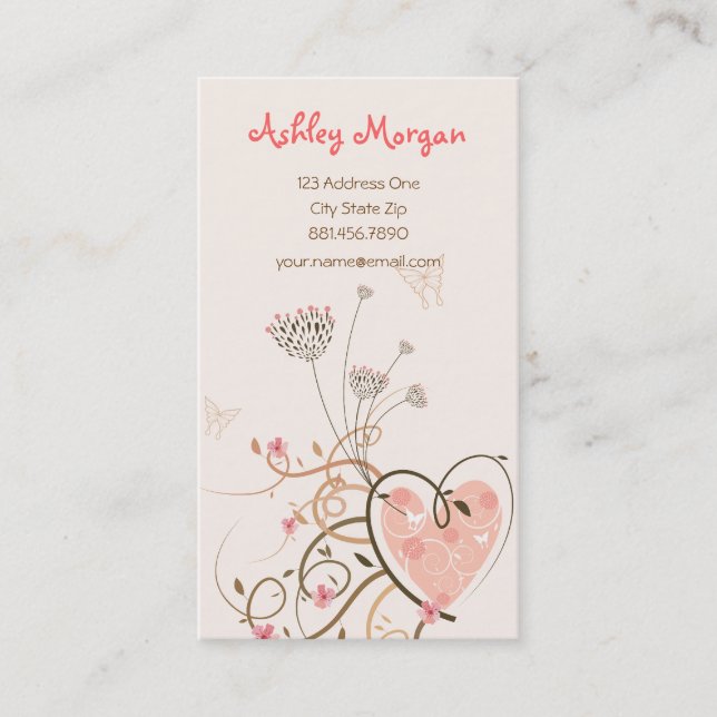 Visite Carte rose de profil de remous d'amoureux et de (Devant)