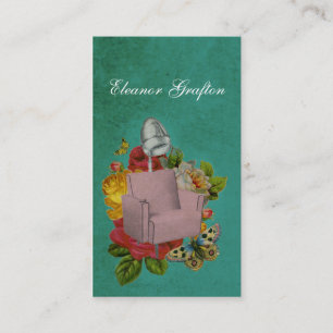 Visite Carte rose de styliste de salon de chaise minable