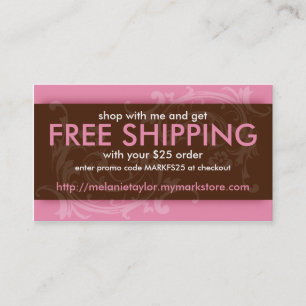 Visite Carte rose et Brown de promo