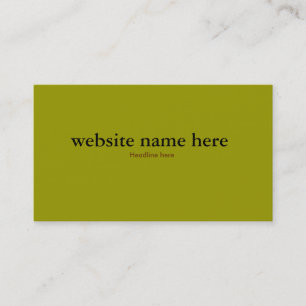Visite Carte simple olive de couleur verte