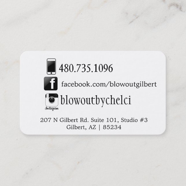 Visite carte sociale de coiffeur de médias (Dos)