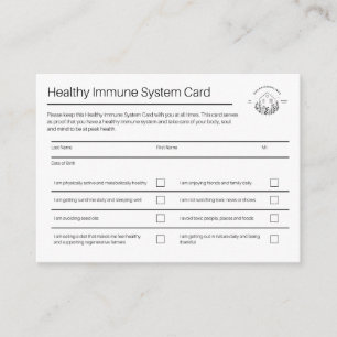 Visite Carte système immunitaire saine   Pack de 100