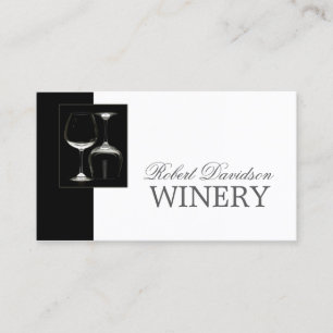 Visite Carte Verre Noir Fabricant de vin Sommelier