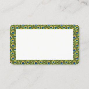 Visite Carte vierge de paon de frontière personnalisable
