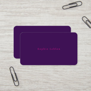 Visite Carte Violette Minimaliste avec Style de Police Se