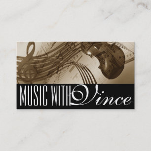 Visite Cello Violin Instructeur Music Studio Carte de vis