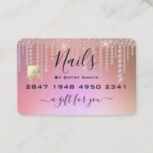 Visite Certificat-cadeau de carte de crédit factice rose