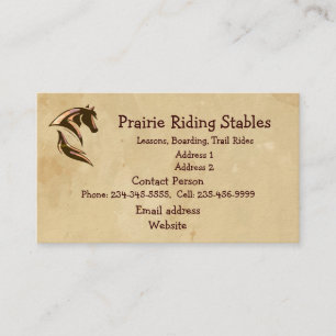 Visite Cheval Personnalisé Étables À Cheval Carte de visi