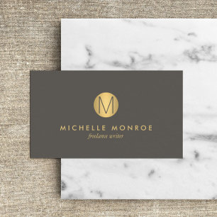 Visite Chic Faux Gold Minimaliste Monogramme Carte de vis
