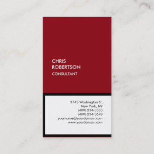 Visite Chic noir rouge blanc blanc vertical carte de visi