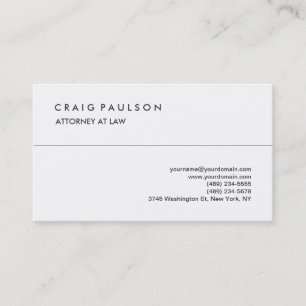 Visite Classique Elegant Blanc Professionnel Carte de vis