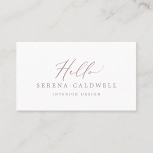 Visite Clic Rose Gold Calligraphie Bonjour Carte de visit