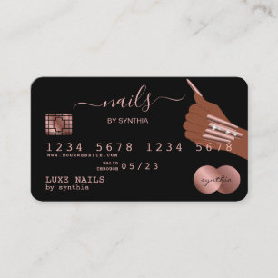 Visite Clous Technicien Carte de crédit Styled Rose Gold 