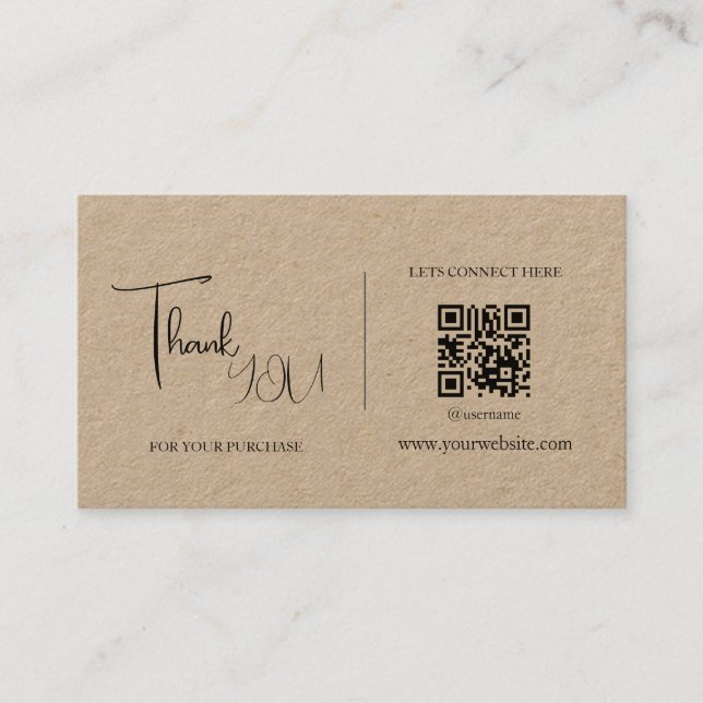 Visite Code de Carte de remerciements de code QR Rustique (Devant)